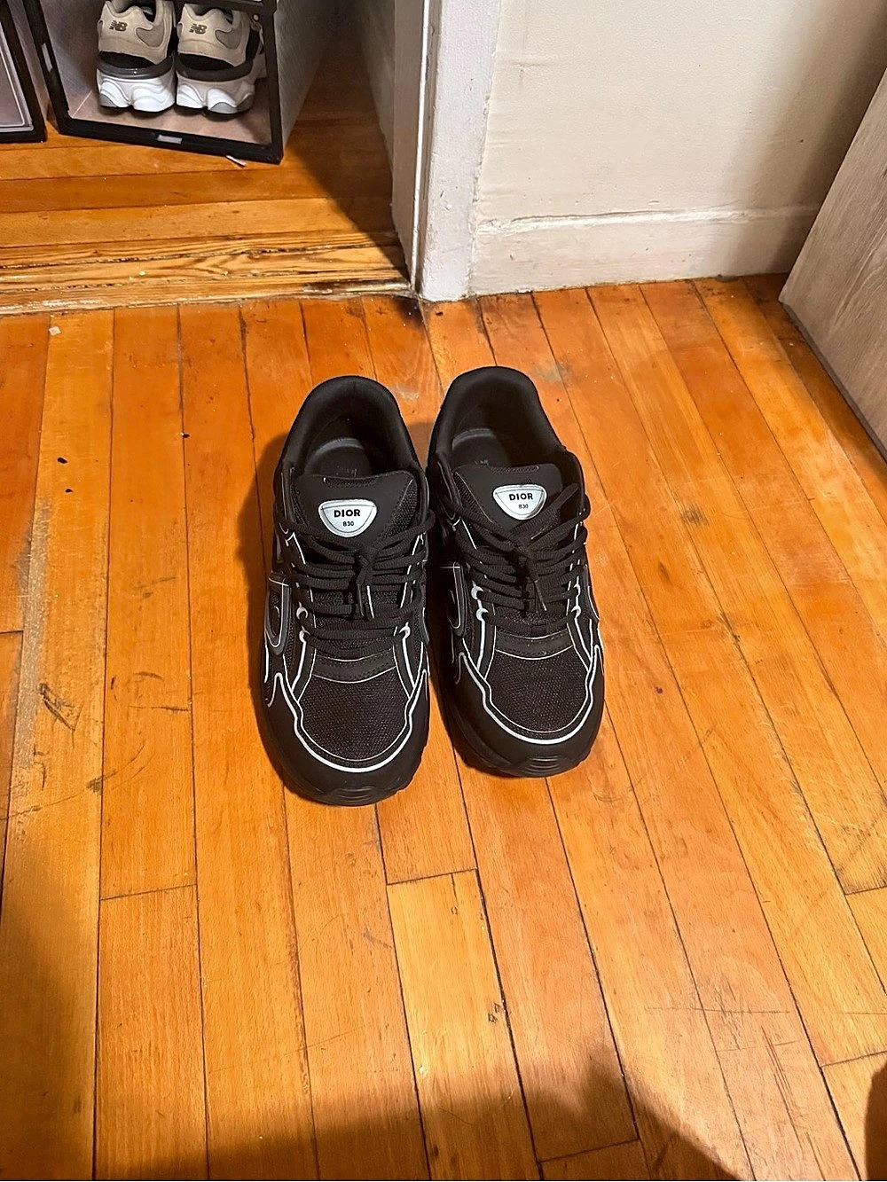 dior b30s black and white designer shoes with box
